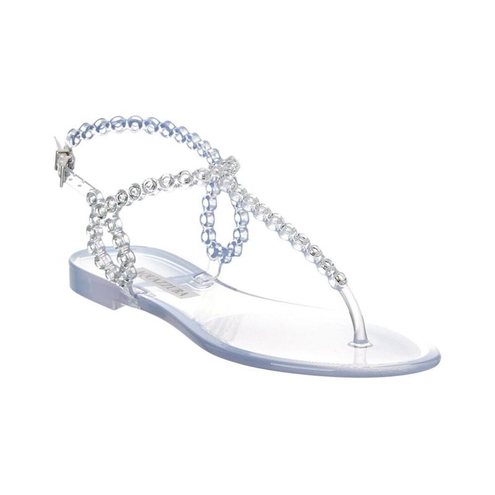 Aquazzura Almost Bare Crystal Jelly Sandal, Blue